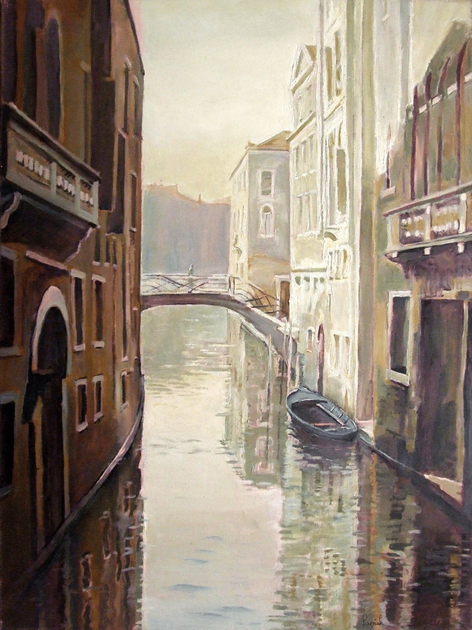 Venetianskt liv av Kevin Guild of Railway Artist Parrish