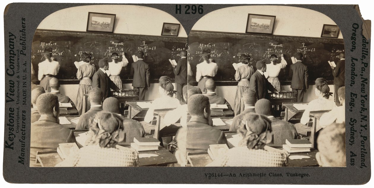 "En aritmetisk klass, Tuskegee, Alabama",ca. 1900 (foto) av Keystone View Company