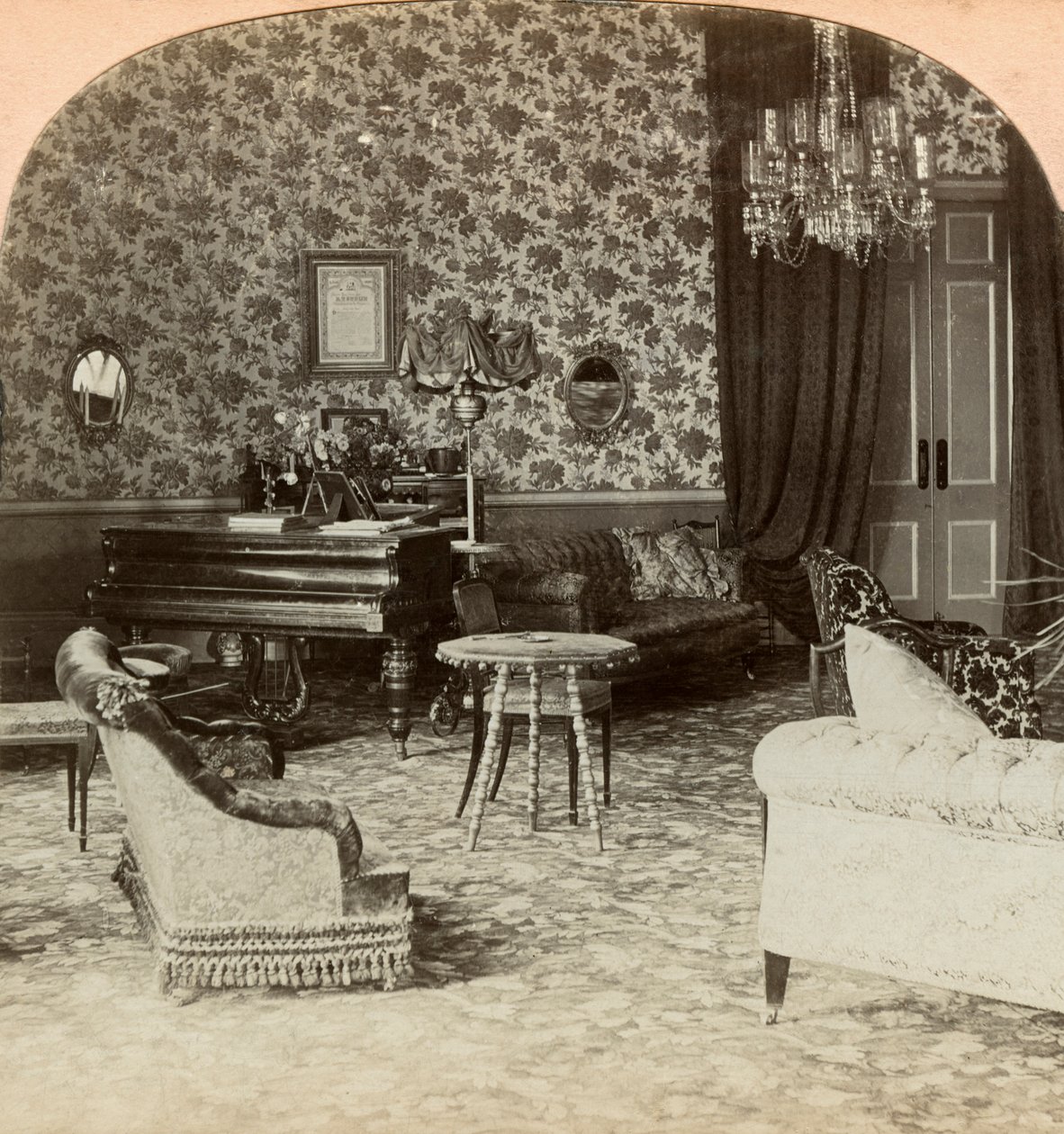 Salongen för presidentskapet, Lord Roberts högkvarter, Bloemfontein, Sydafrika, 1900. av Keystone View Company