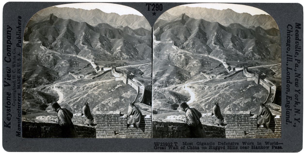 Kinesiska muren, nära Hankow Pass, Kina, c1900-talet. av Keystone View Company