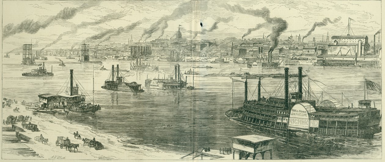 En allmän bild av staden från öst. St. Louis av Kilburn after A.R. Waud