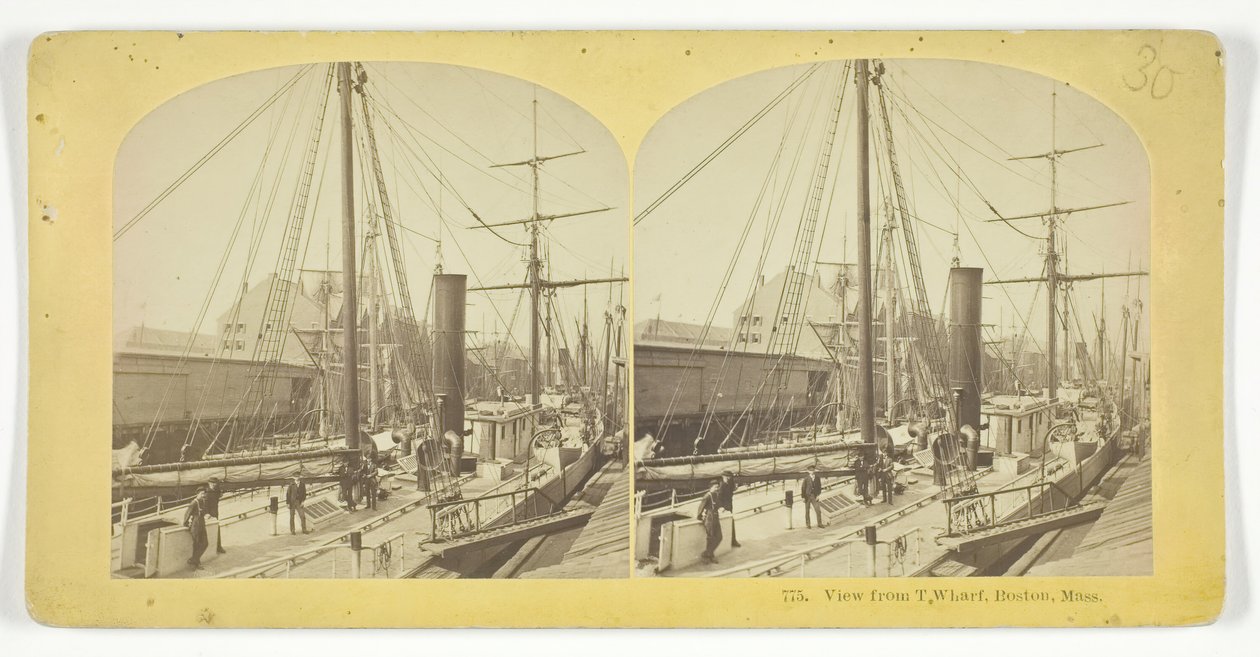 Utsikt från T Wharf, Boston, Mass, 185575. Skapare: Kilburn Brothers, BW Kilburn. av Kilburn Brothers, BW Kilburn