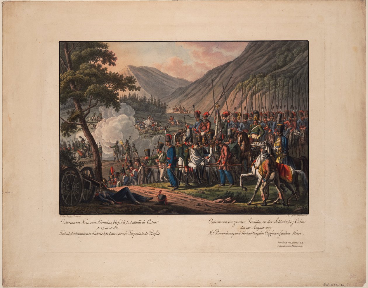 General greve Alexander Ostermann-Tolstoy vid slaget vid Kulm den 29 augusti 1813, 1813 av Kilian Ponheimer the Elder