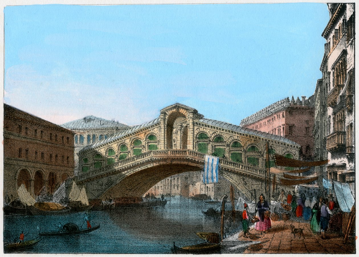 Rialtobron, Venedig, Italien, 1800-talet. av Kirchmayn