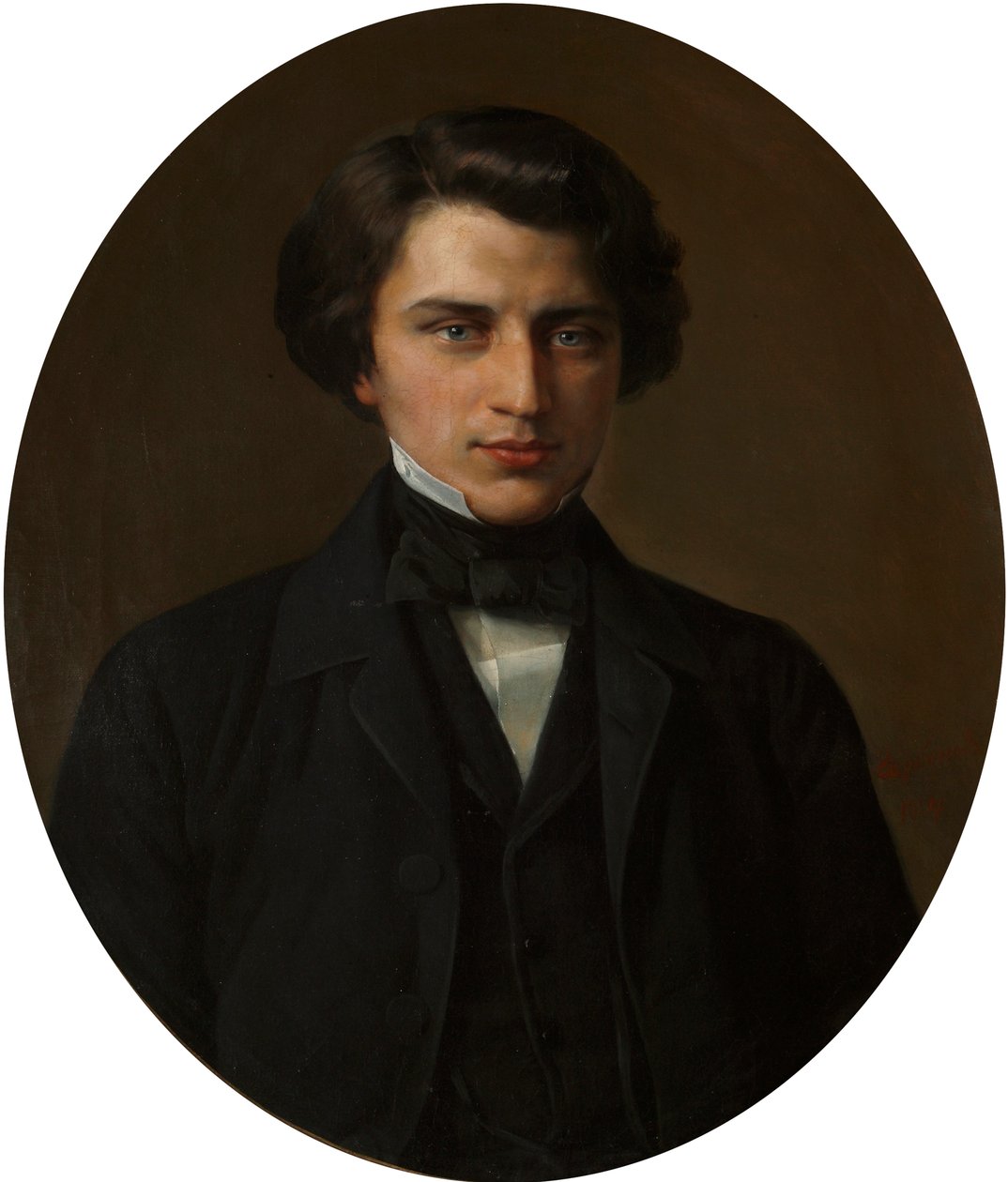 Porträtt av poeten Vladimir Zhemchuzhnikov, 1830-1884, 1854. av Kirill Antonovich Gorbunov