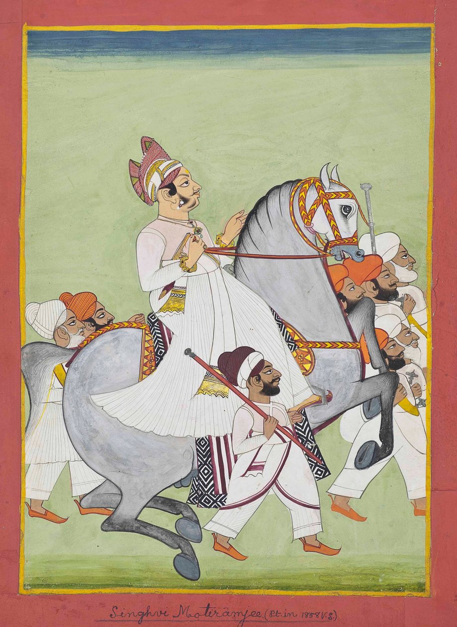 Ridsporträtt av Singhji Motiram G, 1908/3 av Kiritaji Bhak