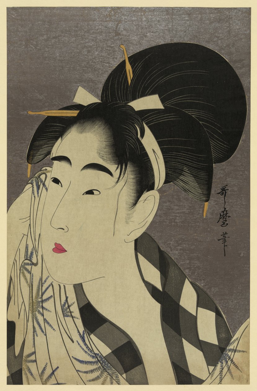 Ase o fuku onna av Kitagawa Utamaro
