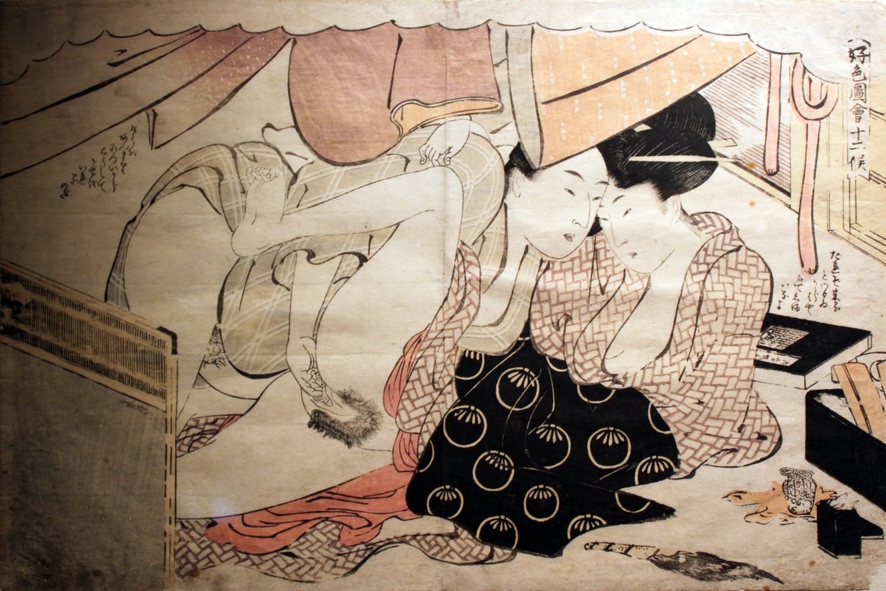 Färg-shunga av Utamaro av Kitagawa Utamaro