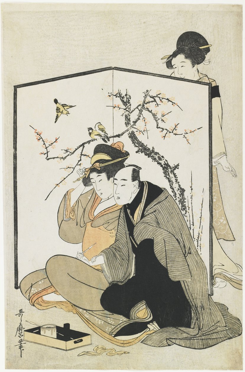 Man och kvinna som röker, ca. 1804 av Kitagawa Utamaro