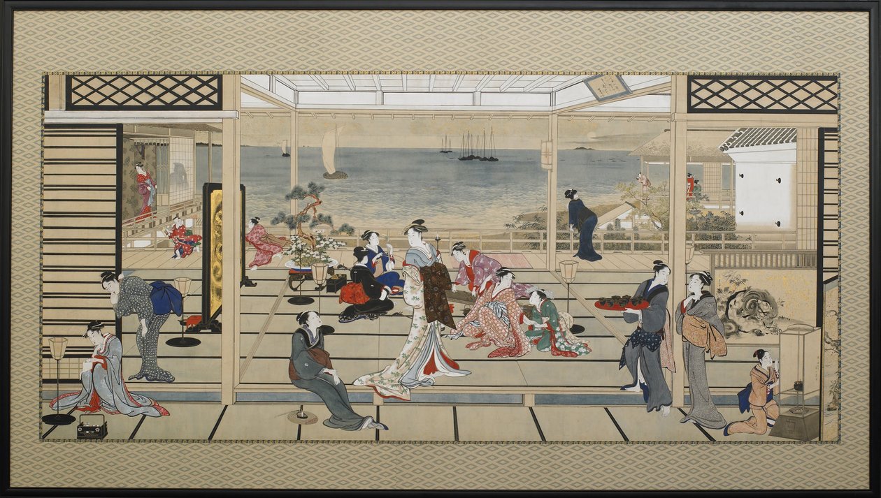 Moonlight Revelry at Dozo Sagami av Kitagawa Utamaro