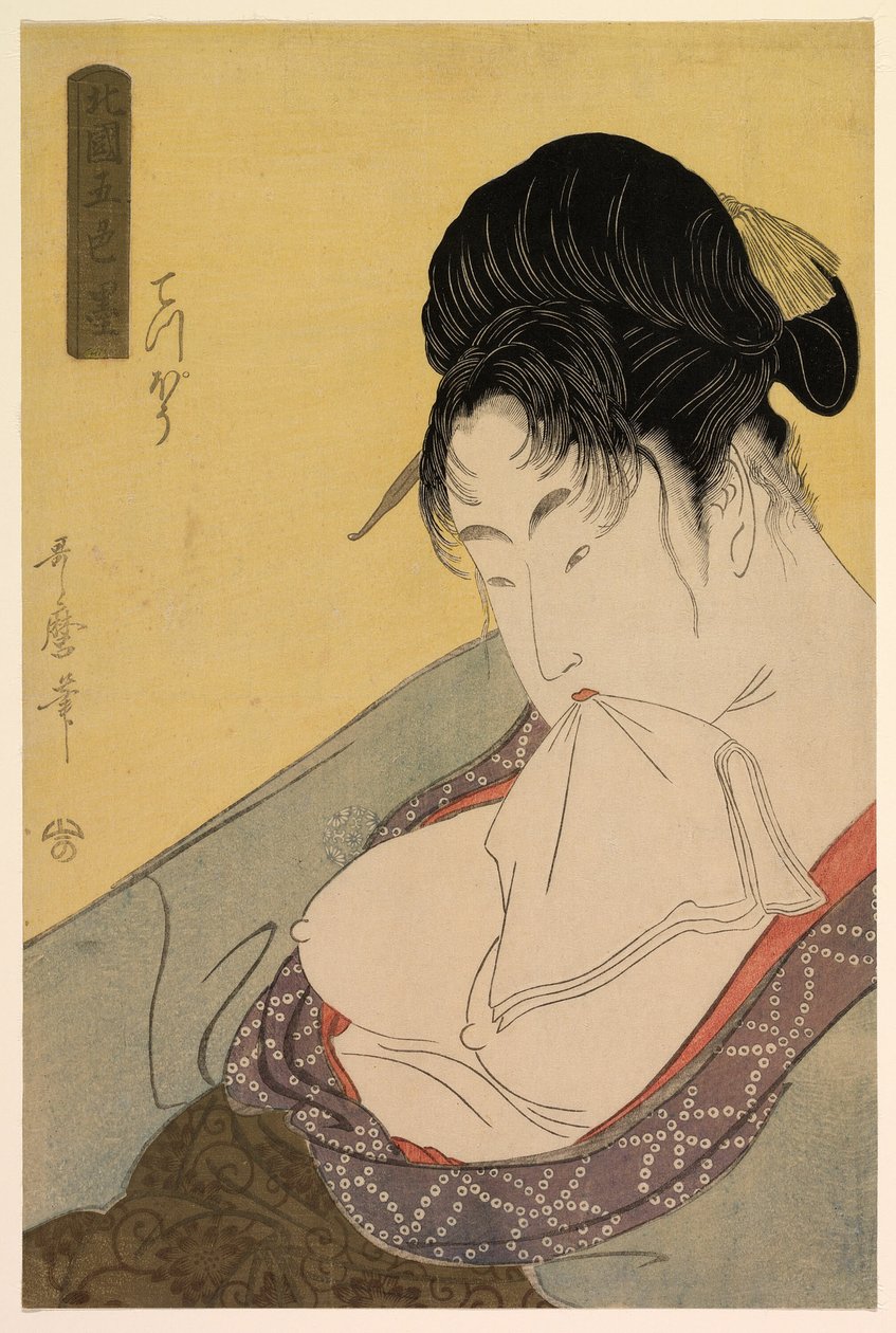 En lågklassig prostituerad (Gun [teppo]), från serien "Five Shades of Ink in the Northern Quarter" ("Hokkoku goshiki-zumi") av Kitagawa Utamaro