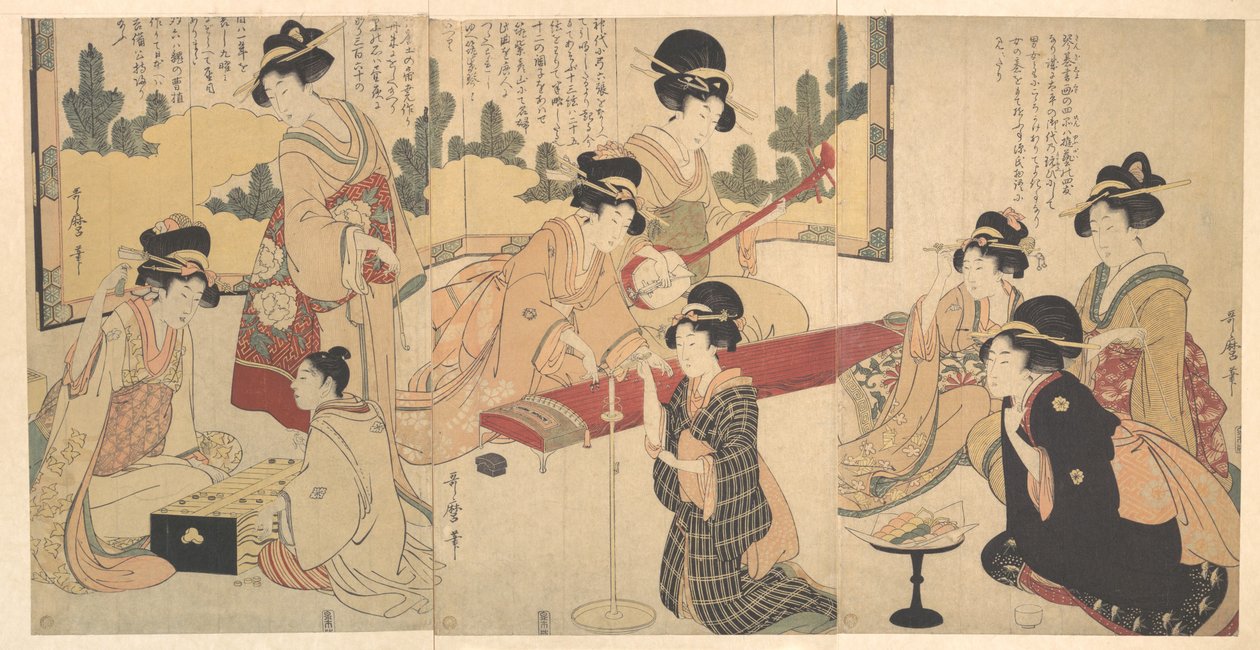En glad kvällsfest av Kitagawa Utamaro