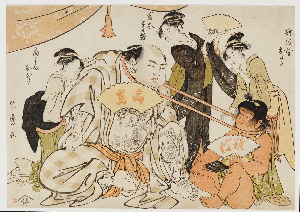 Ett spel med neck pull av Kitagawa Utamaro