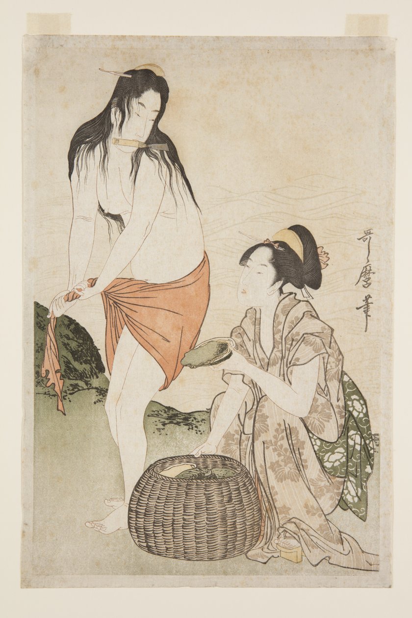 Abalone Divers (trätryck i färg) av Kitagawa Utamaro
