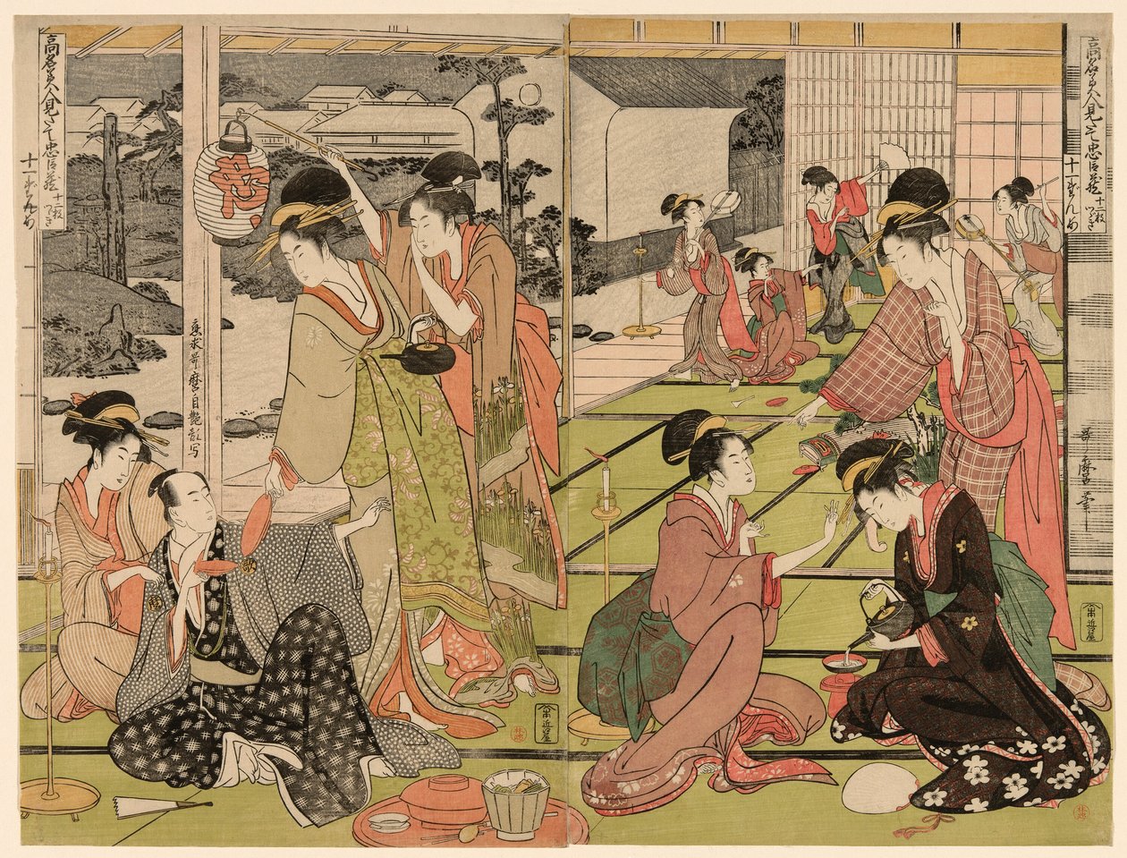 En CT även från Te-seriens ``Te Chu Bedding Drama Paro Wisdom db av Fa Net s Beautiers (gammalt namn Beauty Likened Chu Bedding 2 Trees Kudzu Tree)” av Kitagawa Utamaro