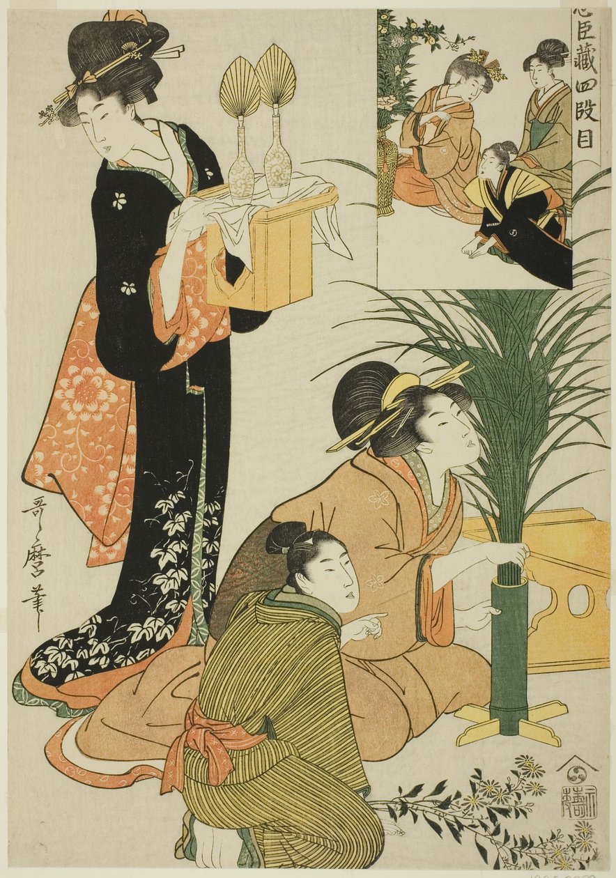 Akt IV, från Treasury of the Loyal Retainers av Kitagawa Utamaro