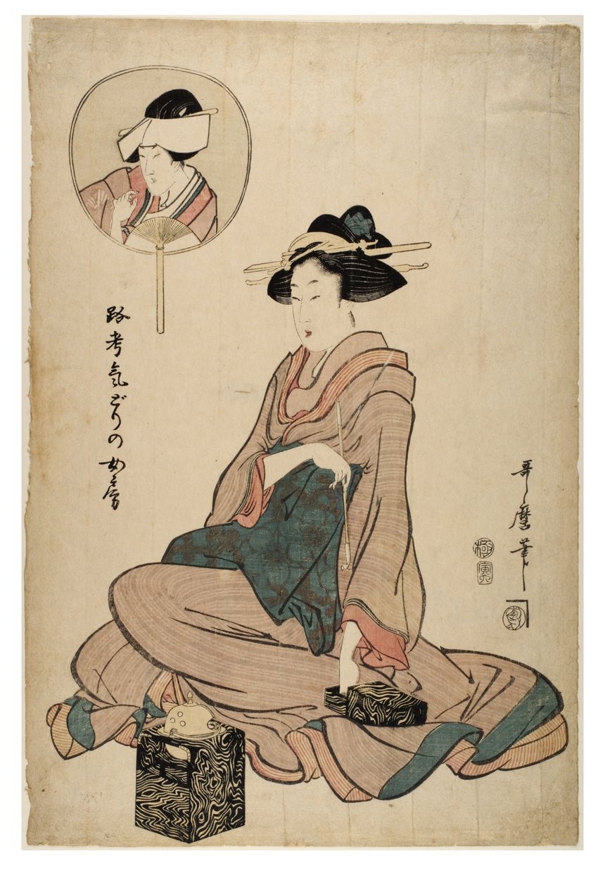 Skådespelaren Segawa Roko på samma sätt som en fru av Kitagawa Utamaro