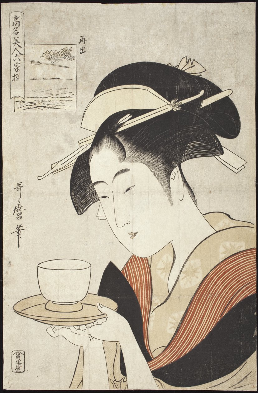 Visar sig igen: kurtisanen Naniwaya Okita av Kitagawa Utamaro