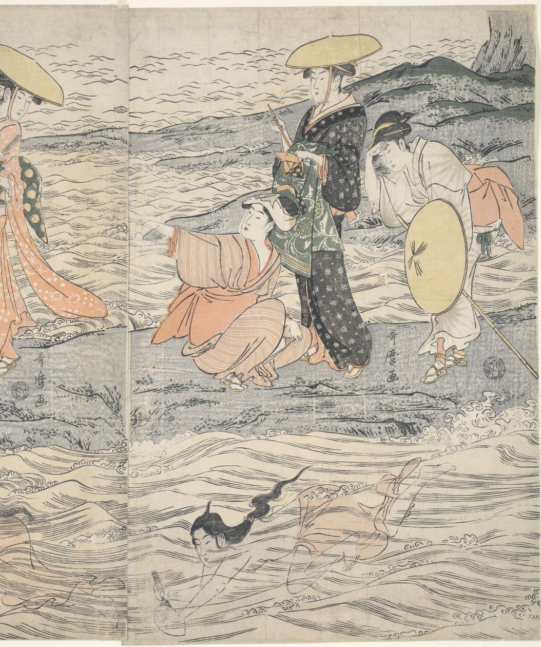 Awabi Shell Divers vid Enoshima av Kitagawa Utamaro