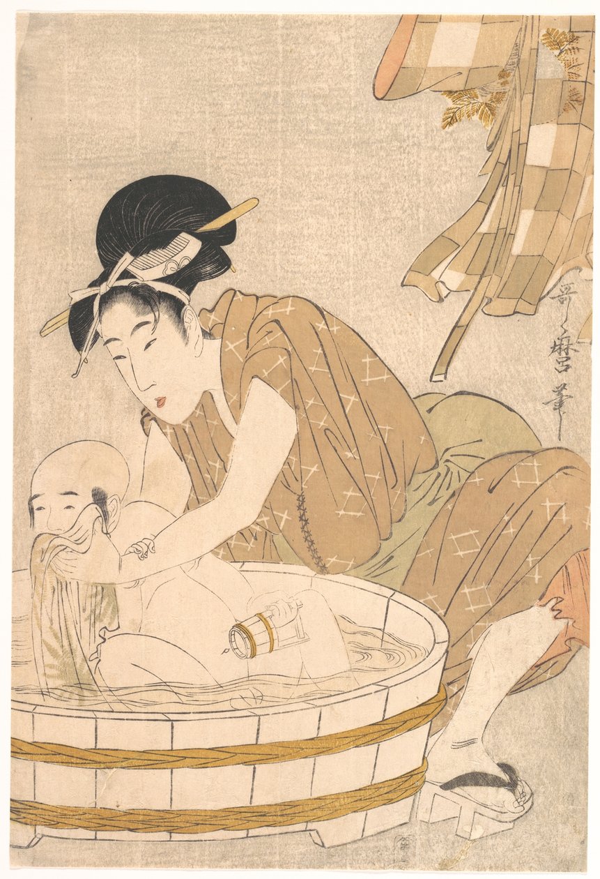 Badstund (Gyōzui) av Kitagawa Utamaro