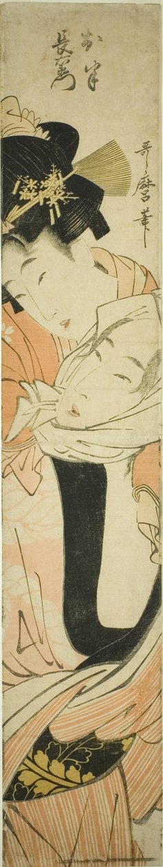 Choemon bär Ohan på sin rygg av Kitagawa Utamaro