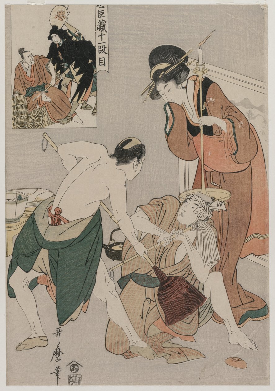 Chushingura: Akt XI i The Storehouse of Loyalty av Kitagawa Utamaro
