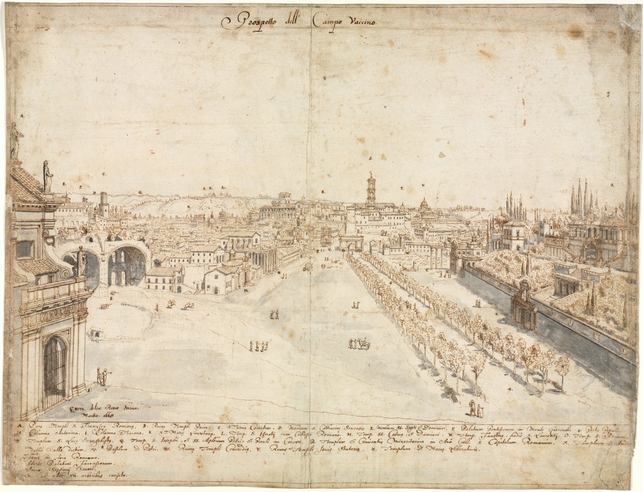 Arton vyer över Rom: Campo Vaccino (Forumet romerska) av Kitagawa Utamaro