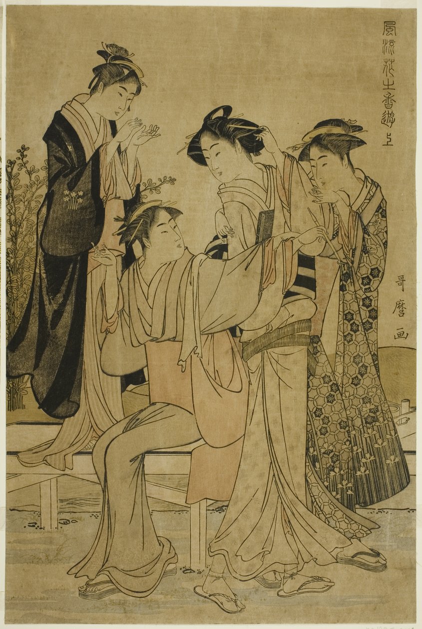 Elegant Pleasures: The Scent of Flowers, höger (Furyu hana no ka asobi, jo) av Kitagawa Utamaro