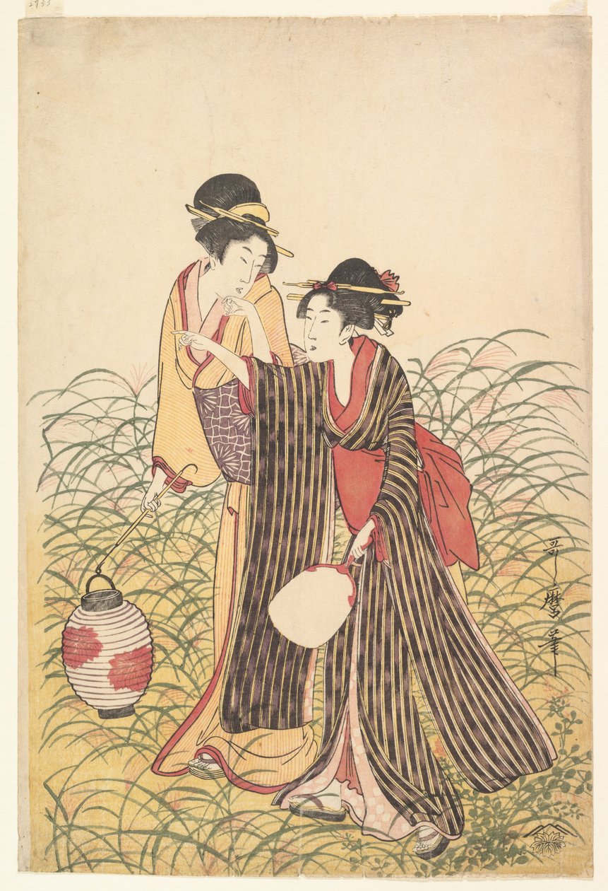 Förrymda älskande i Musashino av Kitagawa Utamaro