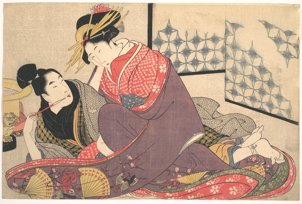 Erotisk tryckbild av Kitagawa Utamaro
