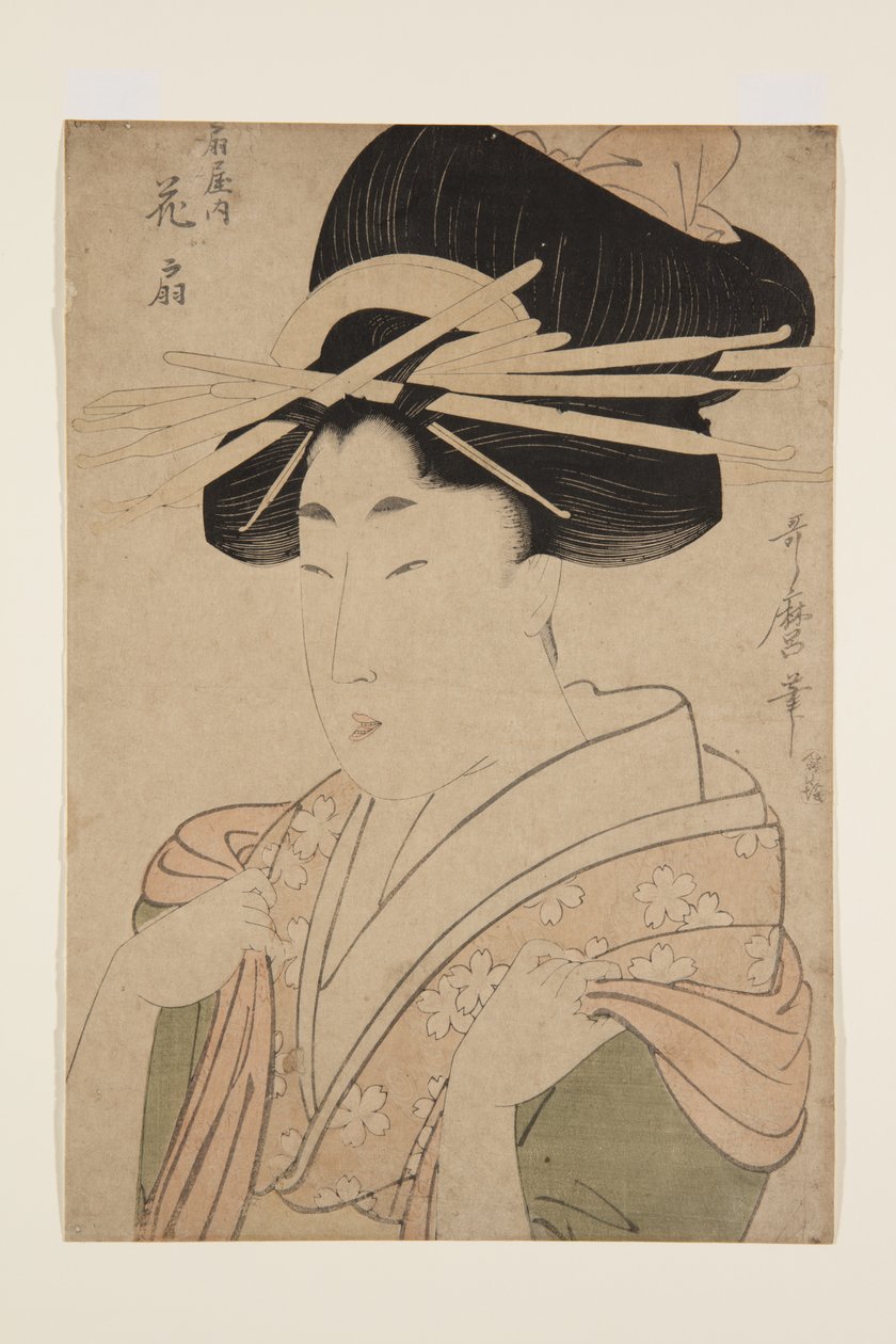 Hana?gi of the ?giya (träblock i färg) av Kitagawa Utamaro