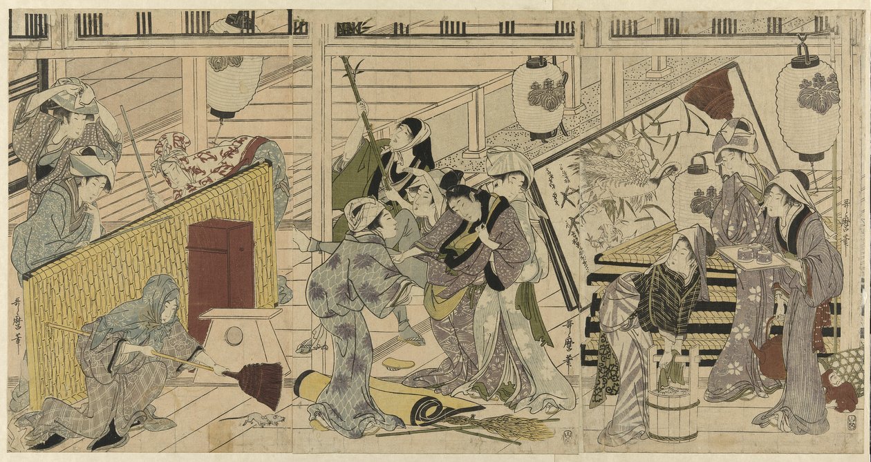 Städning inför det nya året av Kitagawa Utamaro