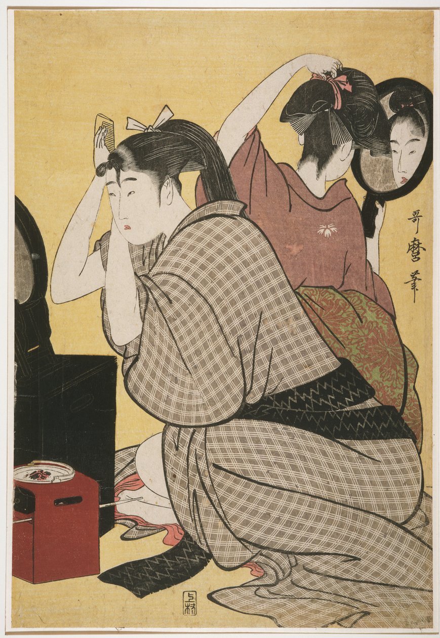 Kami-yui, klä håret av Kitagawa Utamaro
