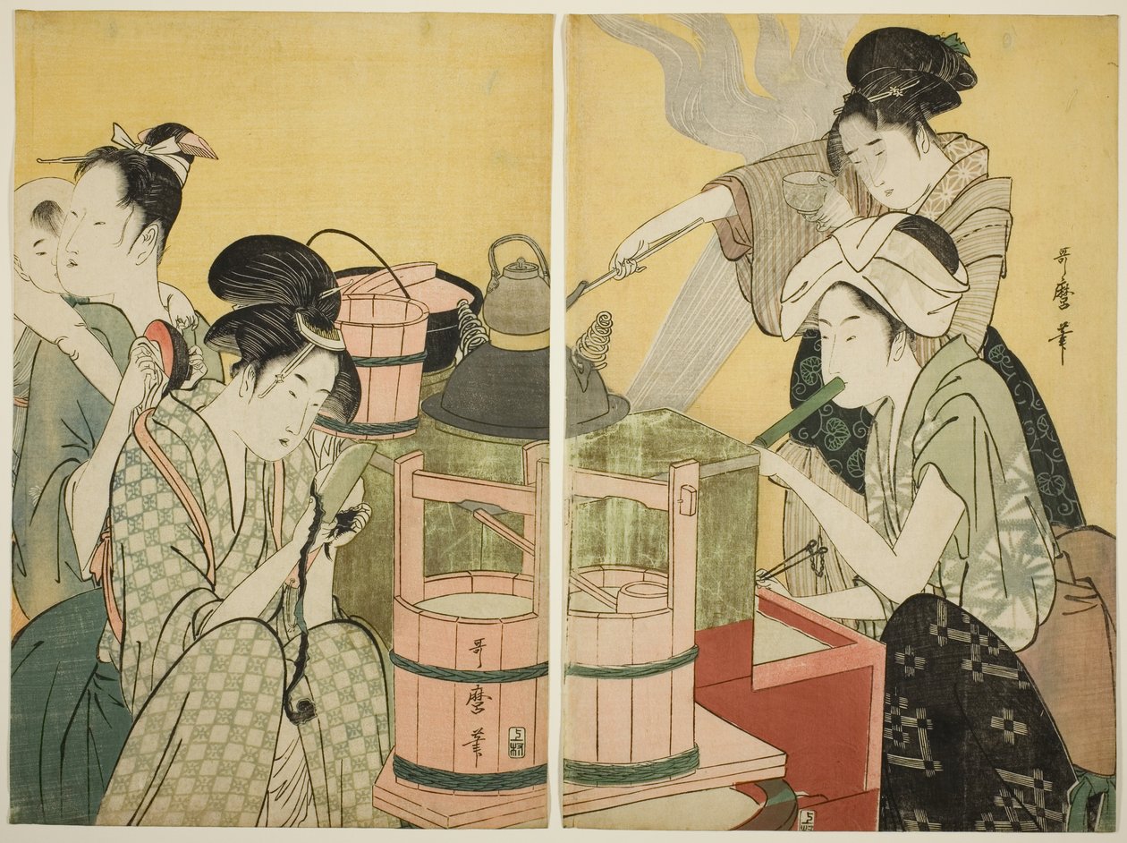 Köksscen av Kitagawa Utamaro