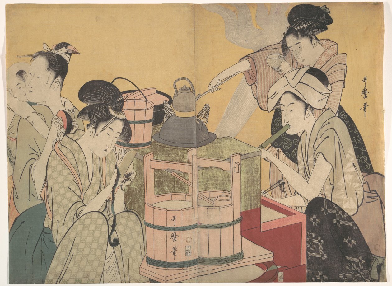 Köksscen av Kitagawa Utamaro