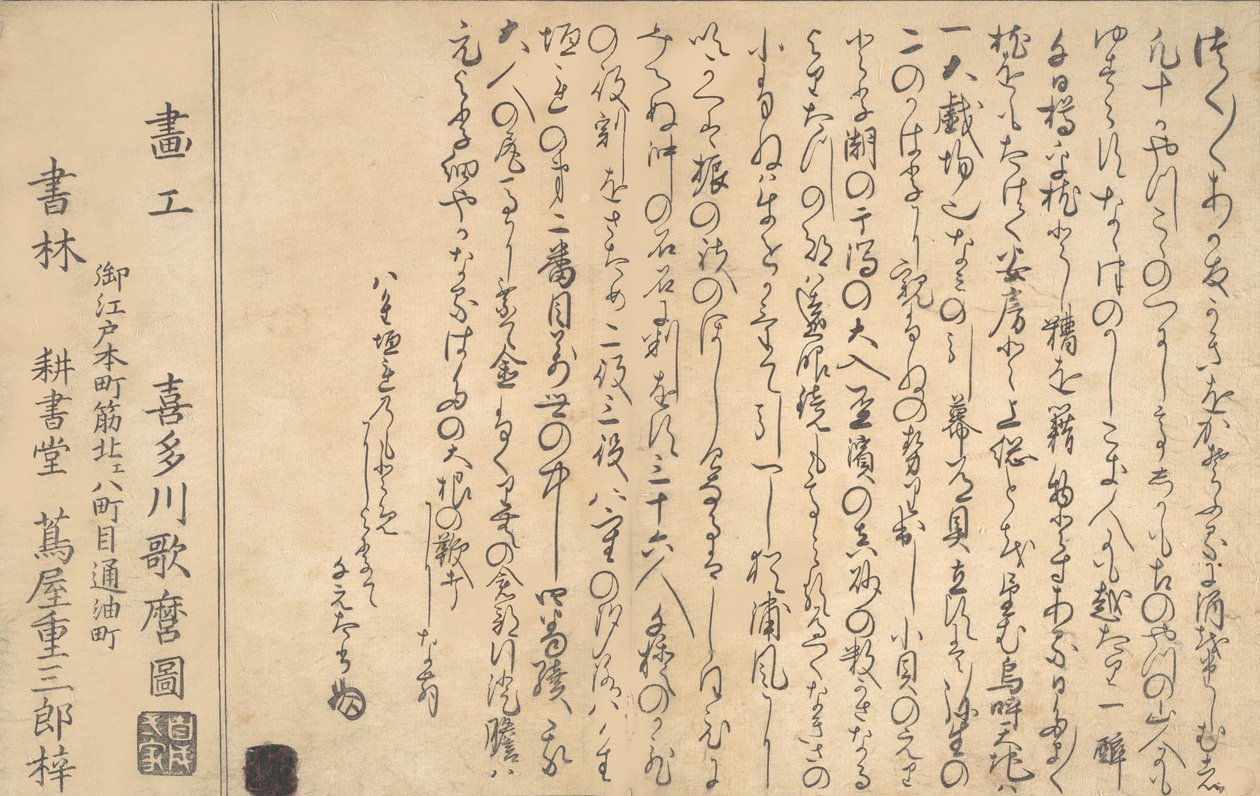 Sista sidan i Book of Shells, 1790. av Kitagawa Utamaro