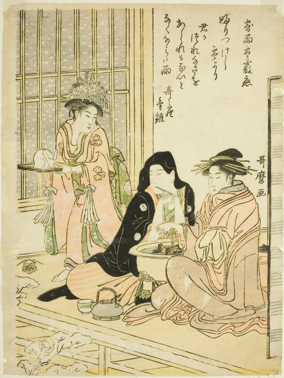 Ove medlemslinje, S:s w plan d cup l (A night of love in the rain and snow) av Kitagawa Utamaro