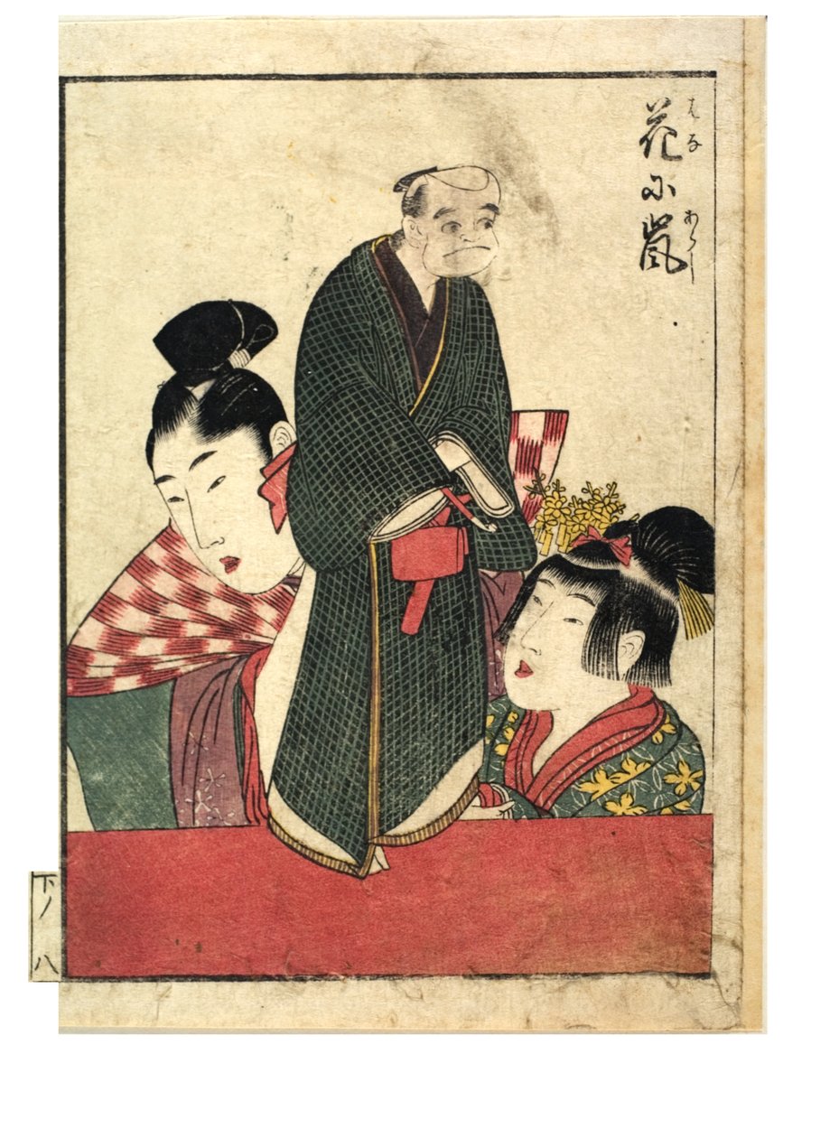 Marionettscener med manliga och kvinnliga manipulatorer, ca. 1758-1806 (träblocktryck på papper) av Kitagawa Utamaro