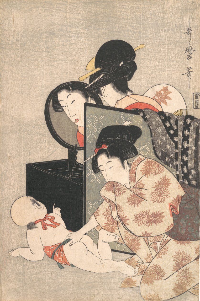 Mor och barn, ca. 1793. av Kitagawa Utamaro
