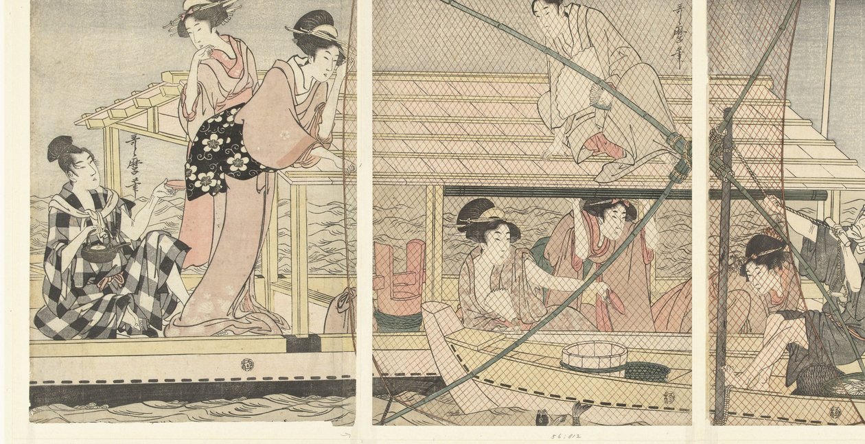 Nattfiske av Kitagawa Utamaro