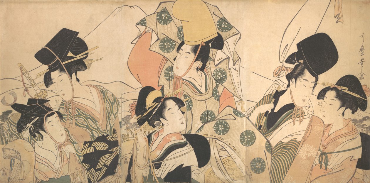 Narihiras resa till öst, ca. 1797. av Kitagawa Utamaro