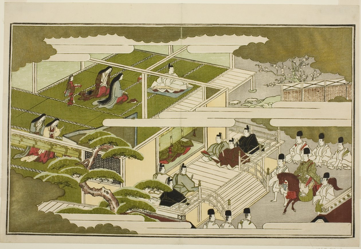 New Year at Court, från den illustrerade men antologin "The Young God Nests (Home Nests)" av Kitagawa Utamaro
