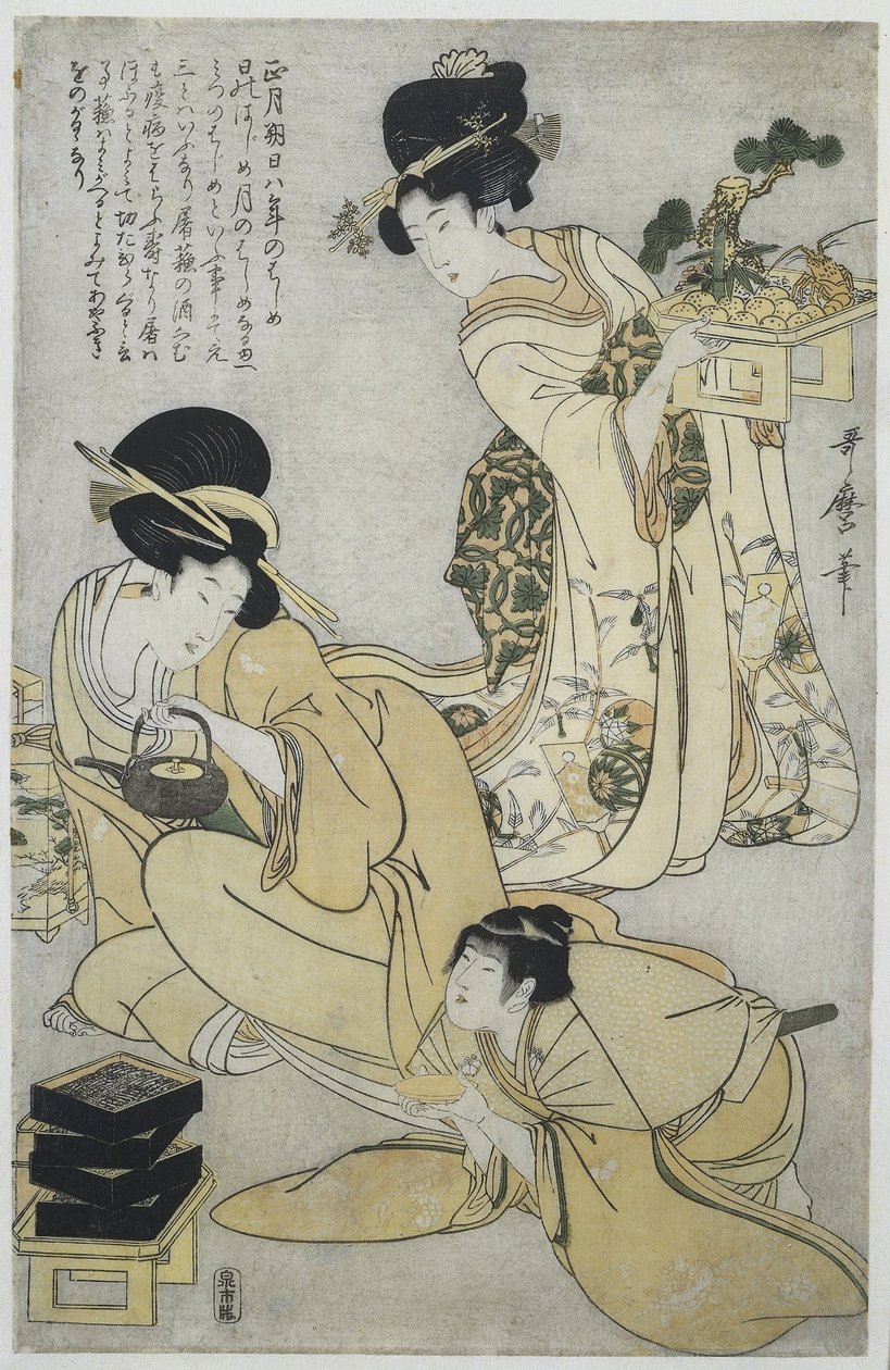 Nyår Årets fem festivaler (serietitel) av Kitagawa Utamaro