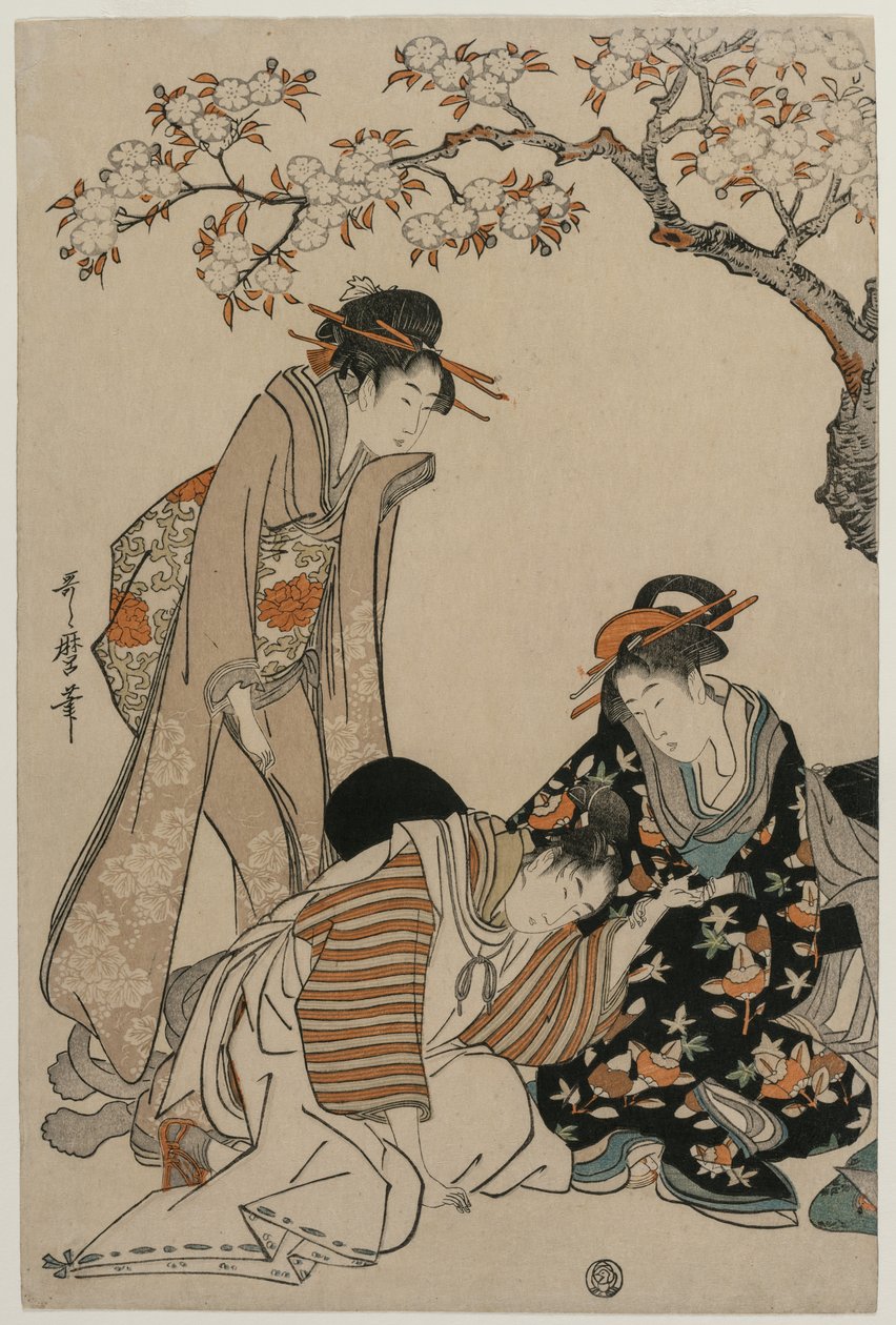 Parodi på en kejserlig vagnscen, ca. 1798. av Kitagawa Utamaro