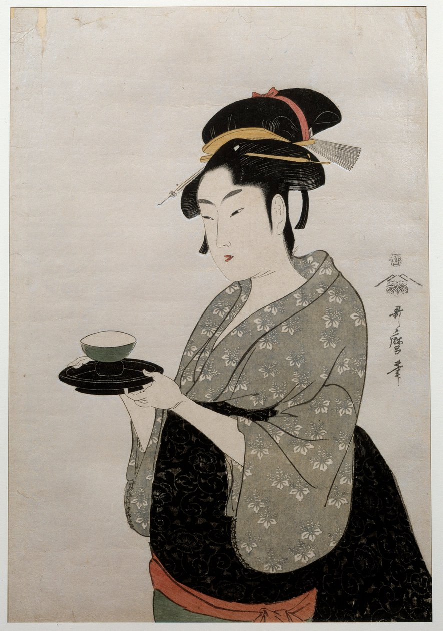 Porträtt av Mother Wire. Porträtt av en kvinna. Japanskt tryck av Utamaro Kitagawa (1753 - 1806) Ukiyo-E stil, cirka 1793. Paris, Guimet Museum av Kitagawa Utamaro