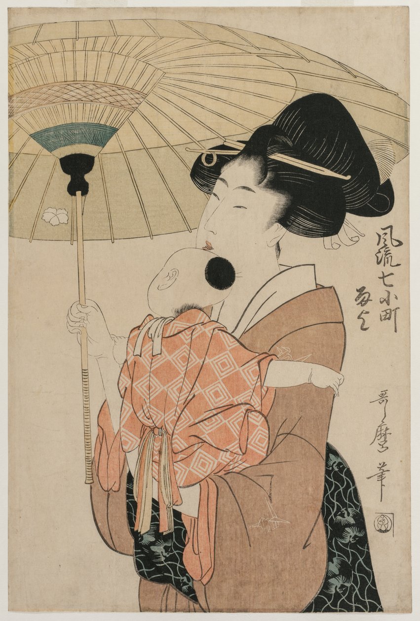 Böner om regn, ur serien Sju eleganta Komachi av Kitagawa Utamaro