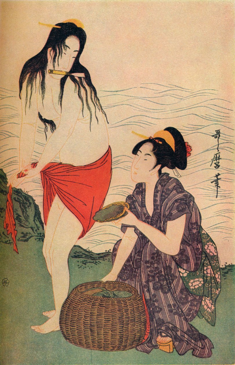 Höger panel av Triptyken The Pearl Divers av Utamaro, c1797-98, 1936. av Kitagawa Utamaro