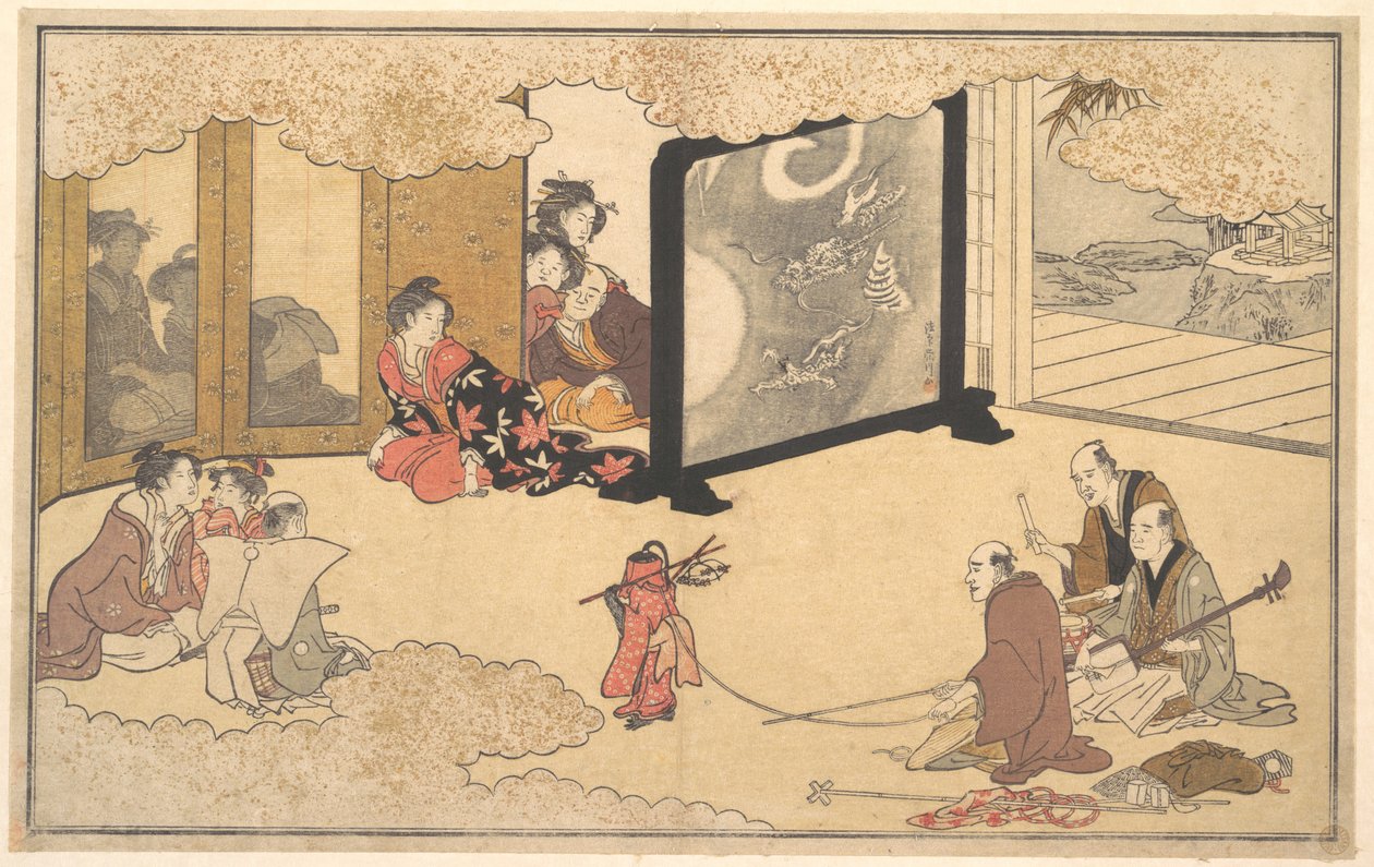 Att se en föreställning av Kitagawa Utamaro