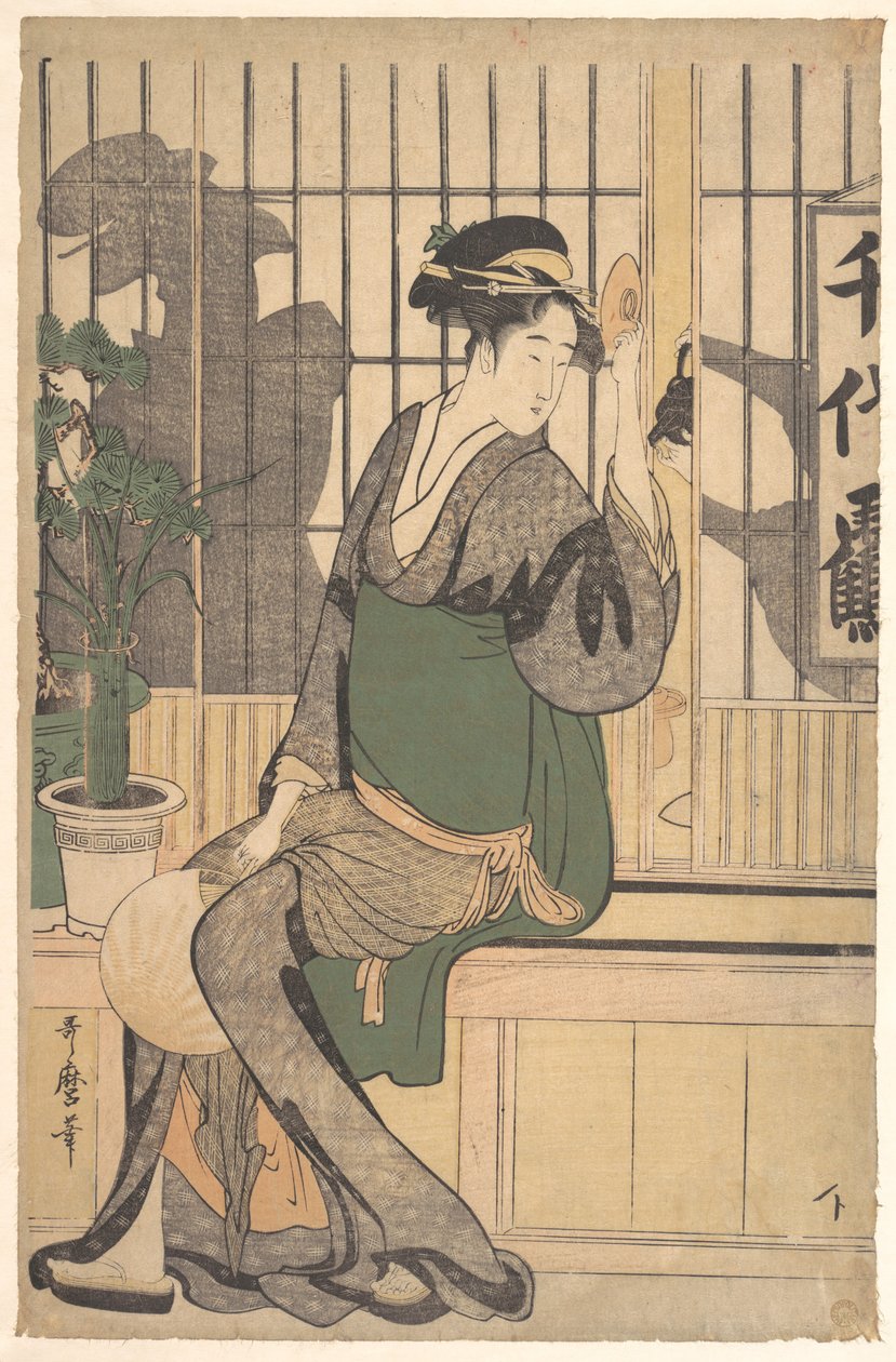 Skuggor på shoji-skiljeväggen av Kitagawa Utamaro