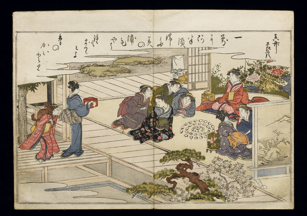 Shiohi no tsuto (Gåvor från Ebb Tide), känd som Shell Book, 1789 (träblock i färg) av Kitagawa Utamaro